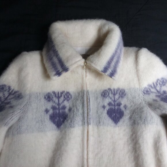 Vintage Ice-Ame Nordic Wool Zip Coat Jacket Lavender - Picture 3 of 6